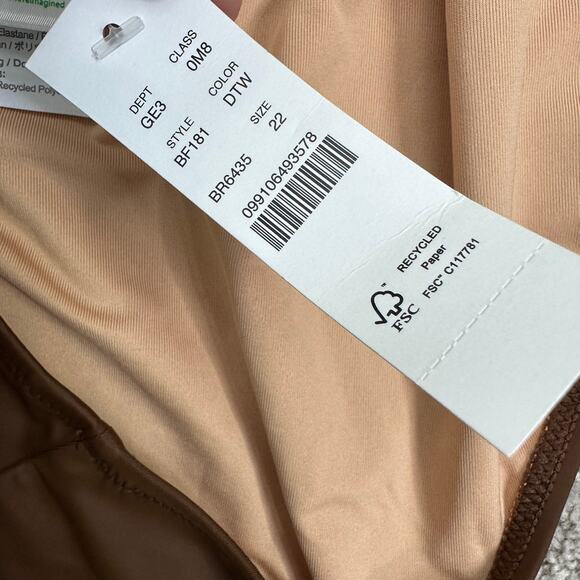 NEW J.Crew O-ring V-neck one-piece Swimsuit Size 22 Brown Plus Size - Picture 5 of 7